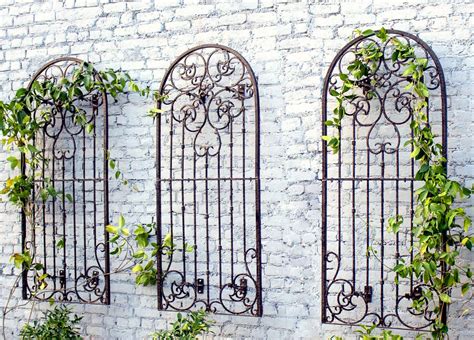 metal iron scroll wall trellis w/mounting brackets from h potter|H Potter 8 Foot Wrought Iron Garden Trellis Metal .